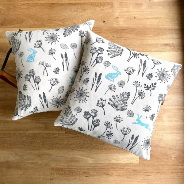 Hare Meadow Seedhead Print Cushion