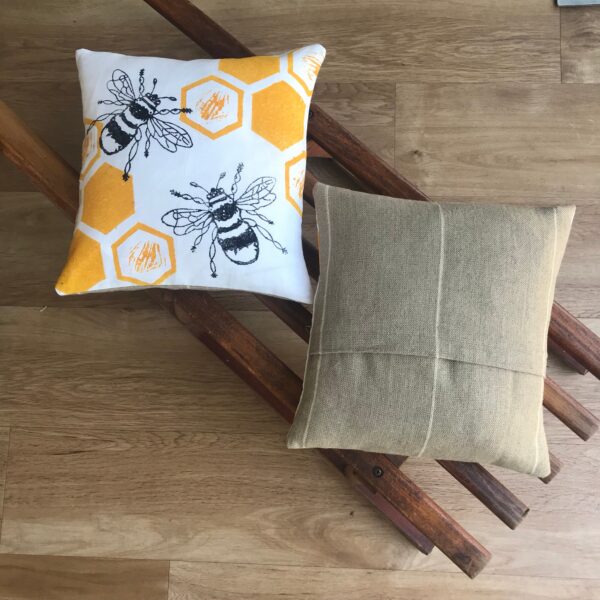 Bee & Honeycomb Print Cushion - Image 5