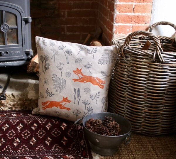 Fox Meadow Print Cushion - Image 2