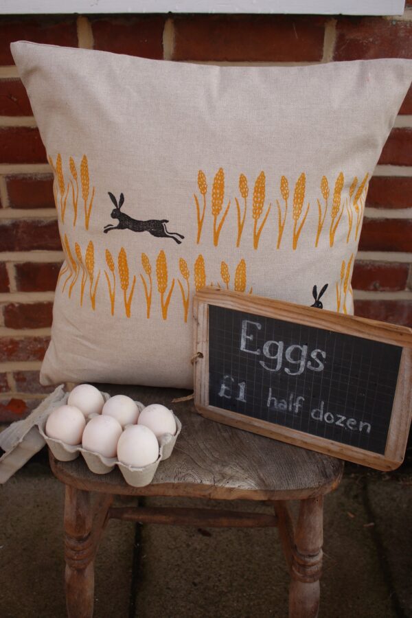 Harvest Hare Print Cushion - Image 3