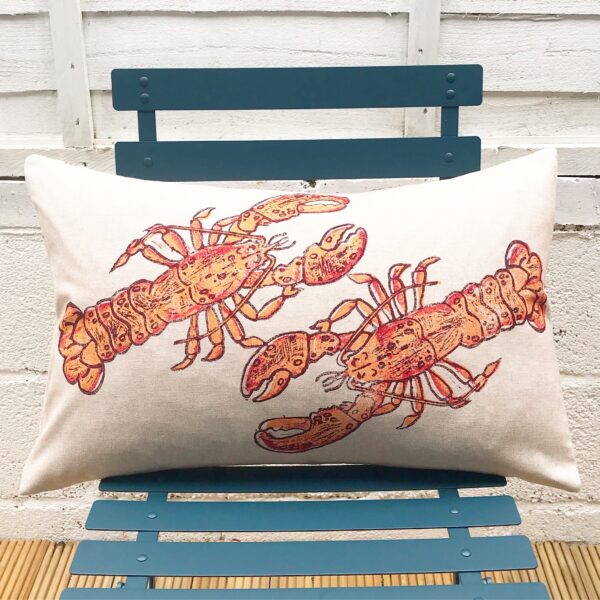 Lobster Print Bolster Cushion - Image 2