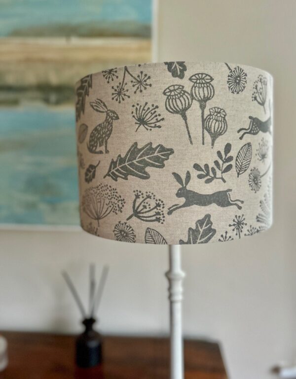 Hare Meadow Drum Lampshade