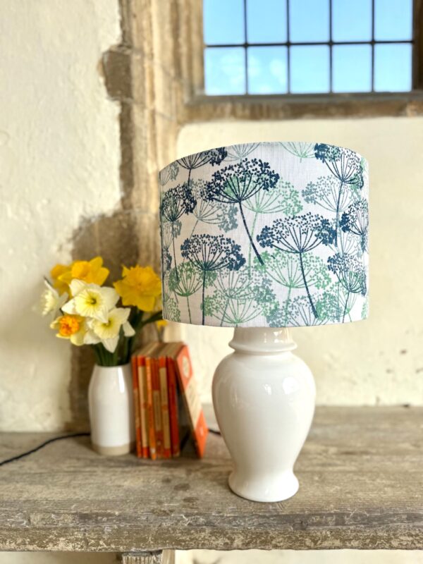 Spring Green Cow Parsley Drum Lampshade - Image 3