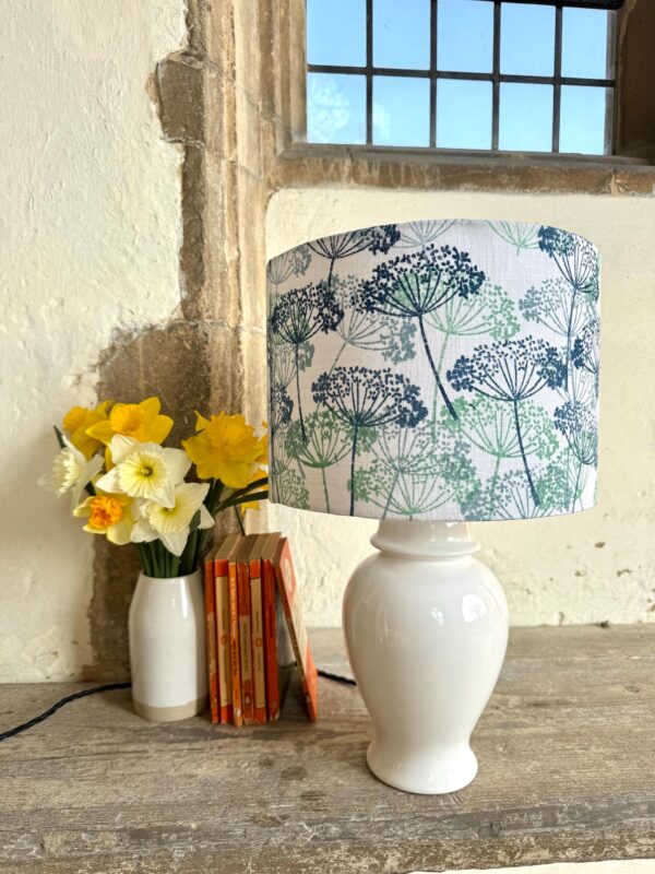 Spring Green Cow Parsley Drum Lampshade