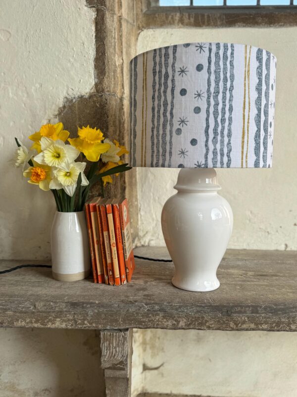 Sudbourne Blue Gold Drum Lampshade - Image 5