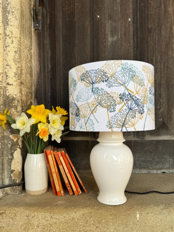 Spring Gold Cow Parsley Drum Lampshade - Image 2