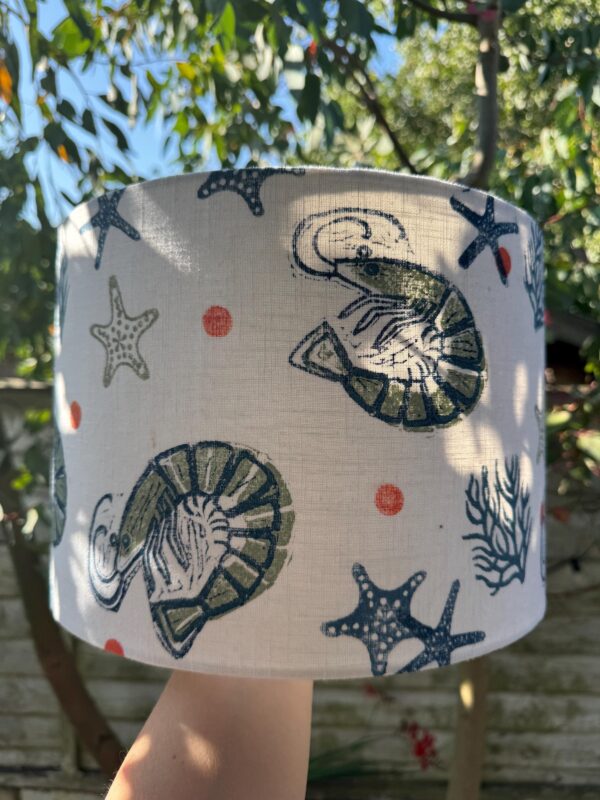Ex-Display Shrimp Printed Drum Lampshade - Image 4