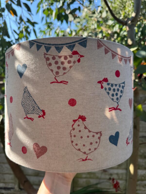 Ex-Display Chickens Printed Drum Lampshade