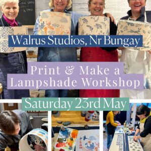 Print and Make a Lampshade Workshop Walrus Studios Near Bungay Saturday 23rd May
