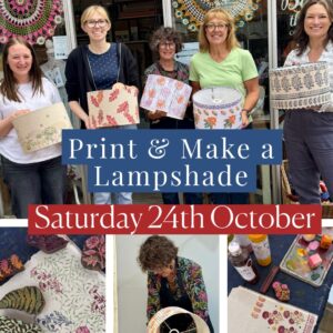 Print & Make a Lampshade Workshop - 10-13.00 Saturday 24th October, Fiona's Fabrics Woodbridge