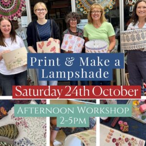 Print & Make a Lampshade Workshop - 14.00-17.00 Saturday 24th October, Fiona's Fabrics Woodbridge